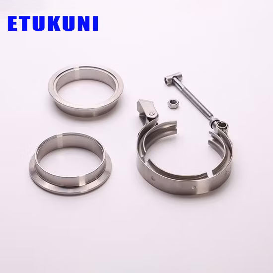 Braçadeiras de banda V de aço inoxidável 304 com flanges para tubo de escape