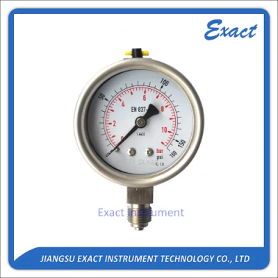 Medidor de pressão tipo DIN de 63 mm totalmente em aço inoxidável